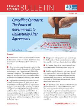 Cancelling Contracts: The Power of Governments to Unilaterally Alter Agreements