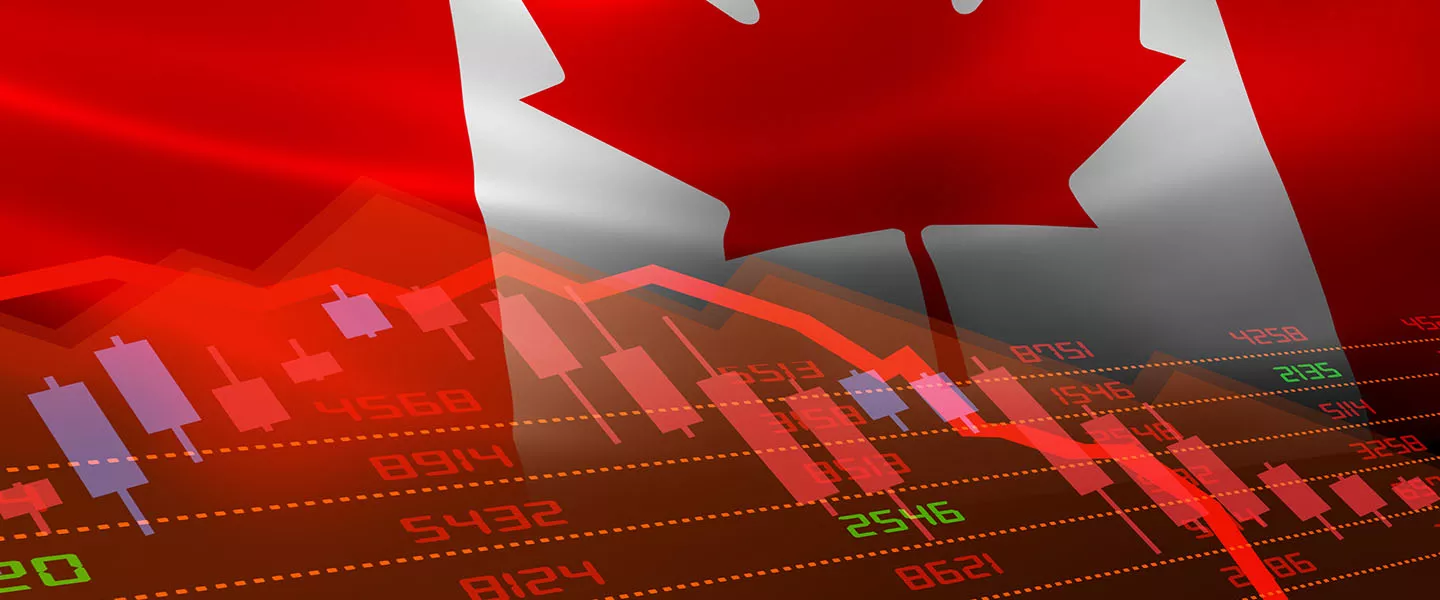 Cdn Flag and stock market image